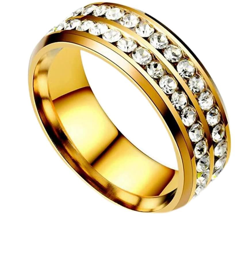 Rings for Men Boys gents girls women Husband gold Rings for Men Thumb Band Finger Rings AD CZ Diamond Stone Stainless Steel Rings for Men Jewellery for Men Anniversary Birthday Gift -164-image-21