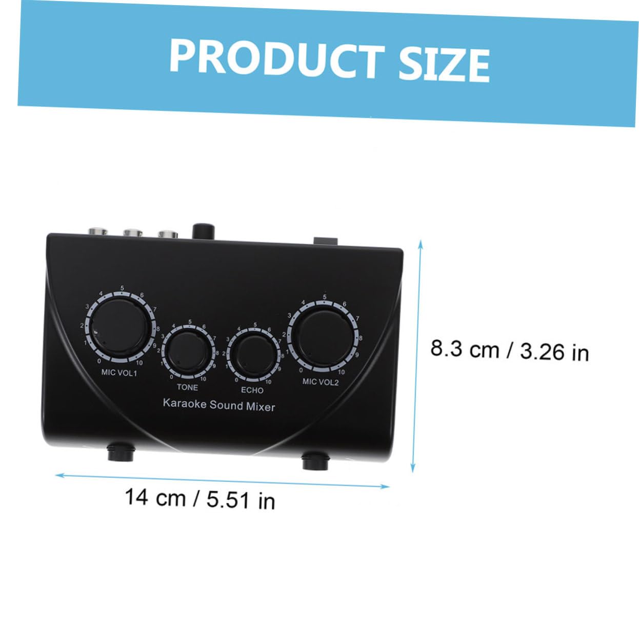 Mikinona Mezclador para Karaoke Profesional con Dos Entradas de Micrófono, Ajuste de Volumen Independiente, Color Negro, Material Abs y Cobre, Adecuado para Escenarios y Empresas