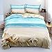 Produktbild Gezu Maritime Bettwäsche 155x220cm Meer Strandmotiv Muschel Blau Wende Bettwäsche Set 3D Effekt Druck Bettbezug und 2 Kissenbezüge 80x80cm mit Reißverschluss