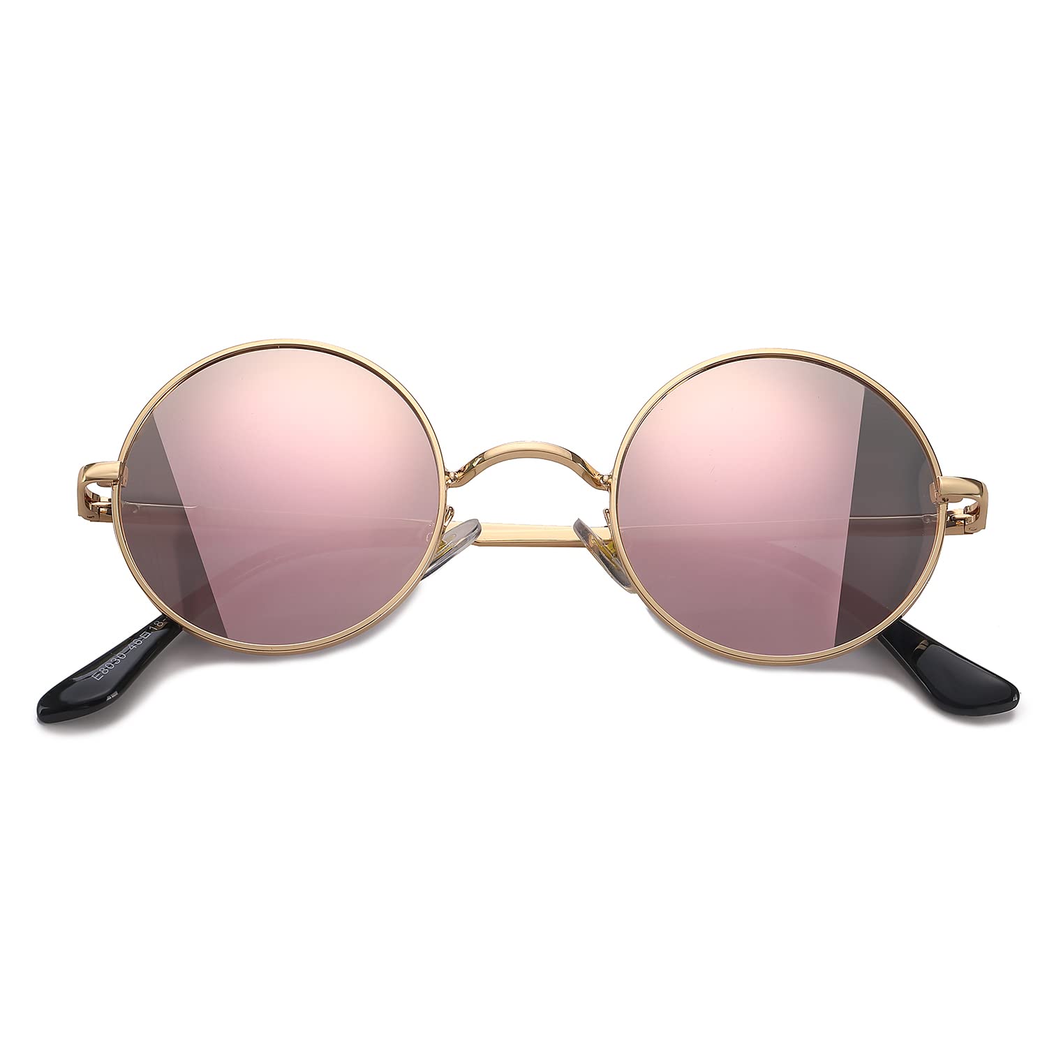 HJSTES Polarized Round Sunglasses Womens Men Retro Hippie Glasses Small Circle Sunnies