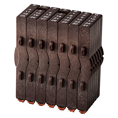 Shachihata GRJ 5ACJ   Sello de goma con números consolidados, calendario perpetuo japonés