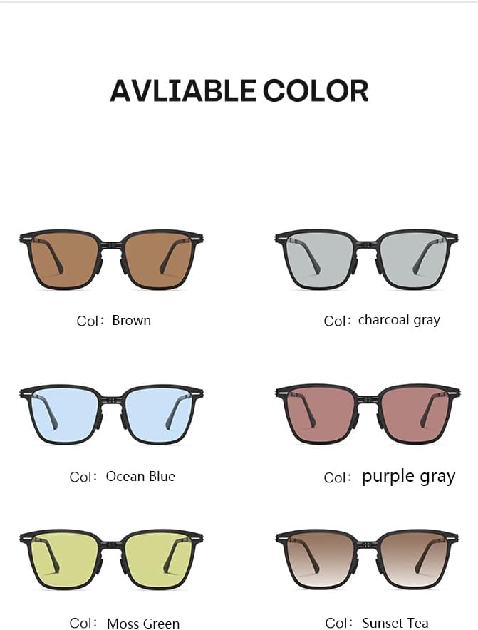 Polarized Folding Sunglasses Womens Men, Lightweight Foldable Sunglass Metal Frame Square Durable Sun Glasses Shades - Image 6