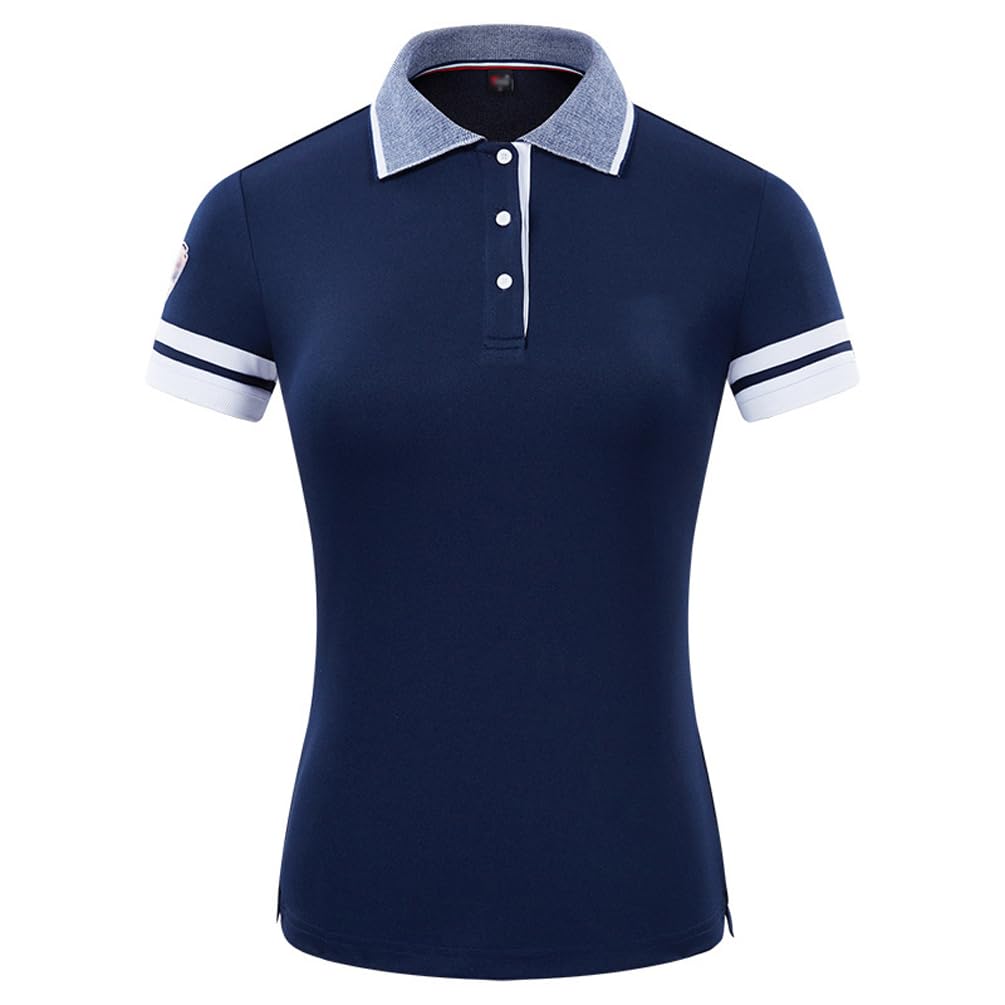 LANGWEI Polo da Donna T-Shirt A Maniche Corte Estate Slim Quick Dry Traspirante Golf Tennis Top Abbigliamento Sportivo