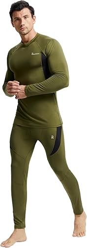 Miniatura 8 de romision 2 Pack Thermal Underwear for Men Long Johns Fleece Lined Hunting Gear Bottom Top Set Base Layer Cold Weather XS-4XL