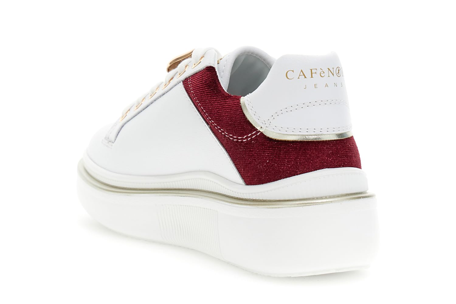 CAFèNOIR - Zapatilla con Cordones De Piel Recubierta De Inserto De Terciopelo, para Mujer