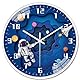hleo® Wanduhr Kinder (Astronaut) - Lautlose Kinderwanduhr - Wanduhr für Jungen und Mädchen - ohne tickgeräusche, Zifferblatt mit Ø 30 cm, schönes deko für kinderzimmer