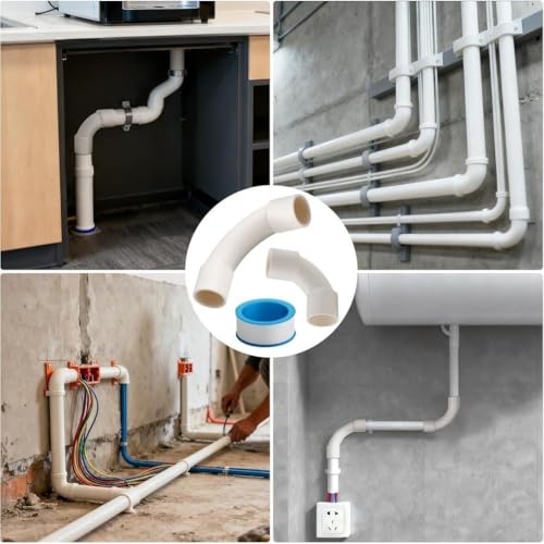 Accesorios de conducto de PVC con cinta de sellado para tubos de codo eléctricos de 100 mm 5