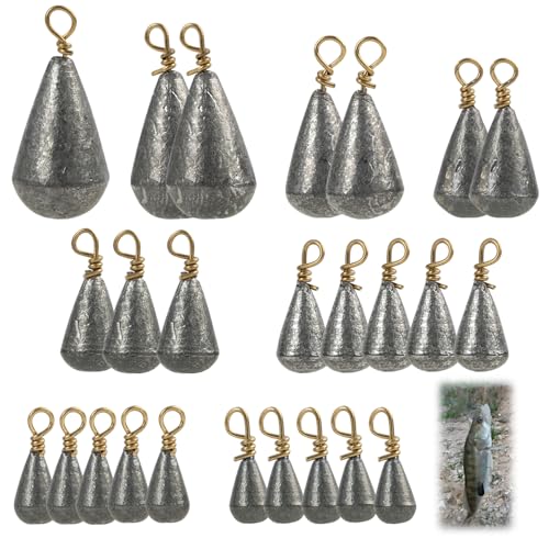Lot de 25 plombs pêche Goutte d’Eau, kit de plombs...