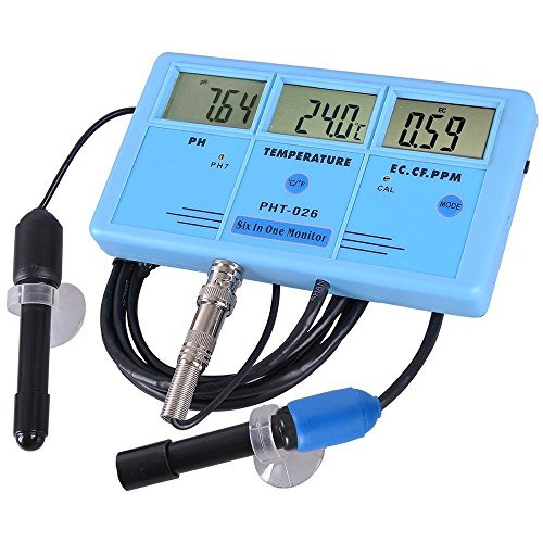 6 in 1 Digital Monitor Water Testing Meter- ph ppm Temp tds ec