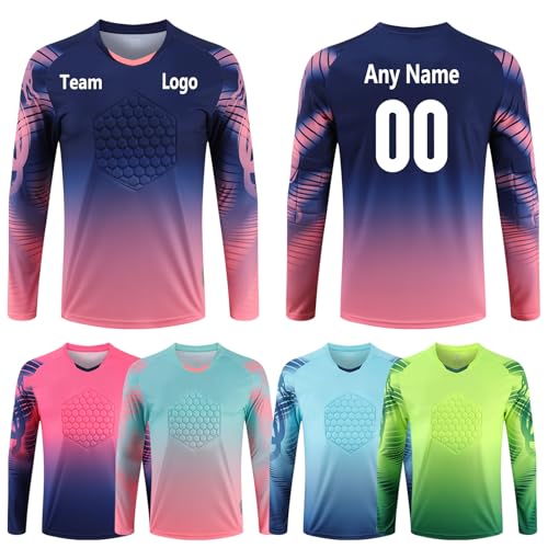 Quick-Dry Breathable Goalie Football Jersey for All Ages - Custom Goalkeeper Jersey - Adults/Kids/Teens (Navy Blue)