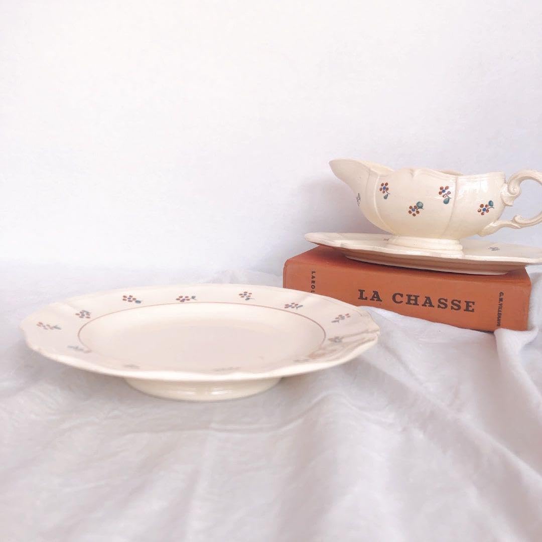 サルグミンヌ Ribecourt コンポティエ 花柄皿 ケーキ皿 アールデコ