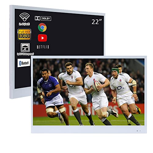 Soulaca 22 inches Smart Bathroom LED White Panel TV IP66