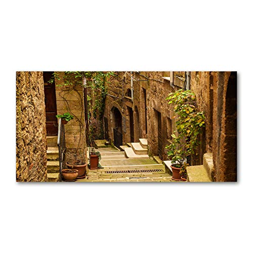 Fond de hotte en verre 140x70cm motif paysage d'Italie pour protéger le mur de votre cuisine