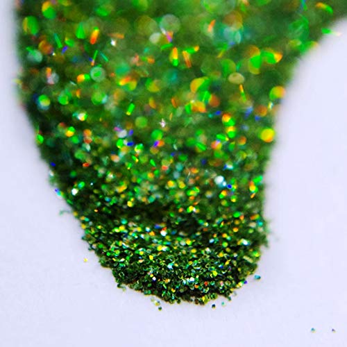 Mahir Glitter Supreme Quality "Green Holographic Premium Glitter" Multi Purpose Glitter Powder 20 Gm Pack for use with Arts & Crafts & Weddings Cards Flowers & Cosmetic Face Eye Body & Nails Skin Hair. 3
