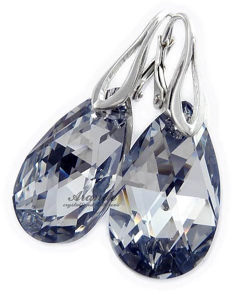 Boucles d'oreilles en argent et cristaux avec certificat