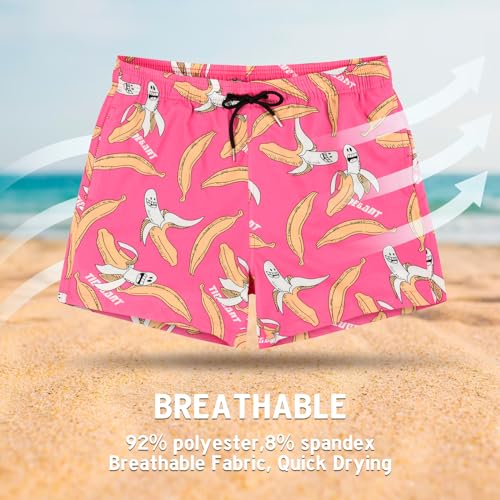 Mens Swim Trunks with Compression Liner and Pocket Stretch Beach Shorts Quick Dry Board Shorts3