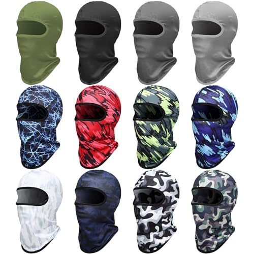Geyoga 12 Pcs Balaclava Ski Face Mask Winter Full Face Mask Windproof UV Protection Cover for Men Women Outdoor (Mixed,Classic)