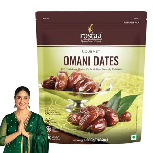 Image of Rostaa Gourmet Omani Dates 680gms | Best in Quality Khajoor, Khajur | Boosts Immunity & Energy | Supports Hormone Balance | Rich in Fiber & Antioxidants | Premium 100% Natural Snack