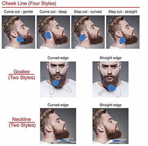 Aberlite ClearShaper - Beard Shaper Kit w/Barber Pencil - Premium Shaping Tool - 100% Clear | Many Styles - The Ultimate Beard/Hair Lineup (US Patent) - Beard Stencil Guide Template Outliner - Thumbnail 7