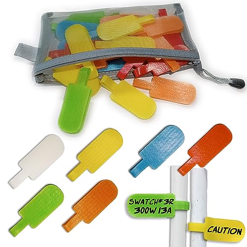 30 Pieces Extra-Large Cable Labels for Electronics, Multi-Color Label Tags, Write-On Cord Labels, Reusable Wire Label Indicator, Cable Management, Organization & Identifying, by TX Pack-es