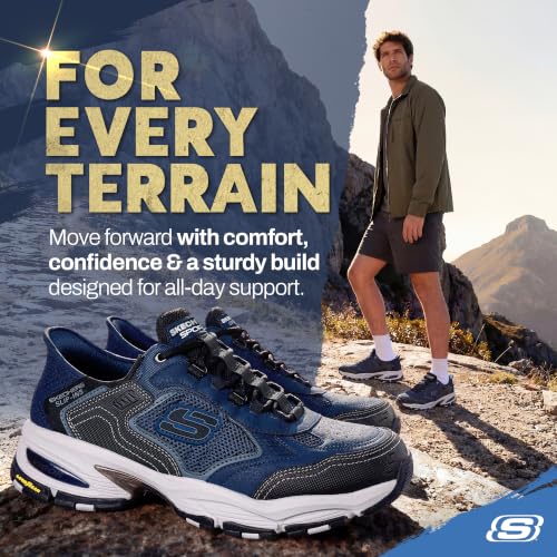 Image of Skechers Mens Vigor 3.0 Drafting Hands Free Slip-inSneaker | Hands Free Slip-ins, Air-Cooled Memory Foam, Goodyear Rubber, Anti-Slip, Heel Pillow, Casual