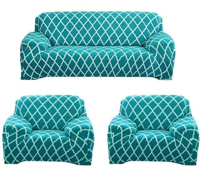 Image of HK Printed 5 Seater Sofa Cover Big Elasticity Cover Stretch Universal Sofa Slipcover 5 Seater (3 Seater Size 185-230cm and 1 Seater Size 90-145cm)