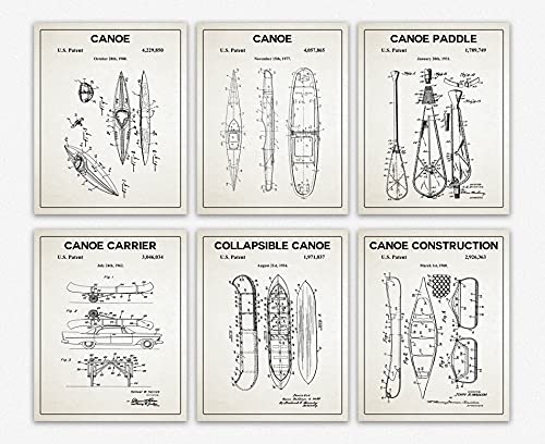 Affiche canoë kayak lot de 6 brevets de navigation Wallbuddy 20x25cm