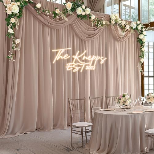 Cortinas de fondo taupe 10ft x 10ft 2 paneles de chiffon miniatura 4