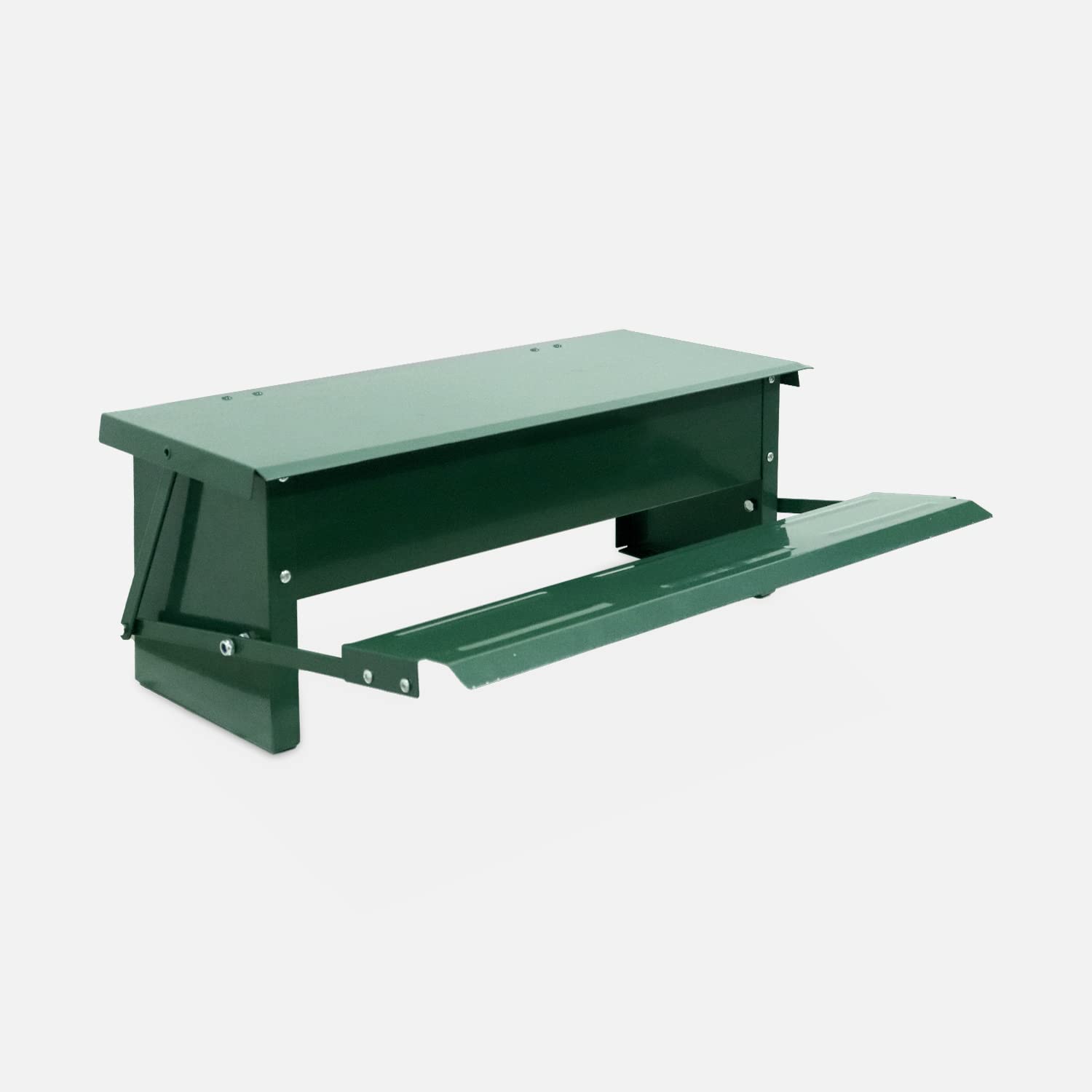 sweeek-Comedero automático para gallinas 5kg, Comedero para Pollos, Verde, 51x35x18.5 cm