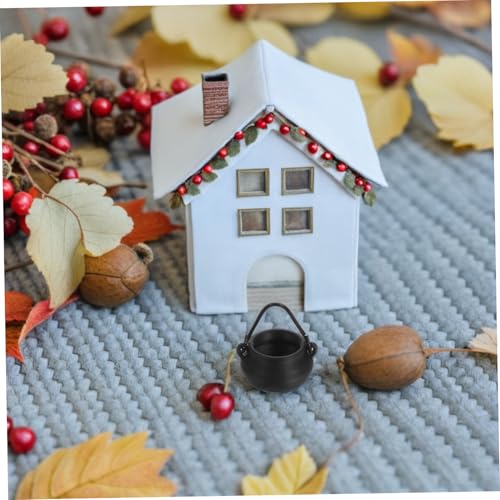 Mini calderos Halloween de plástico UKCOCO con 20 piezas reutilizables para decoración compacta 8