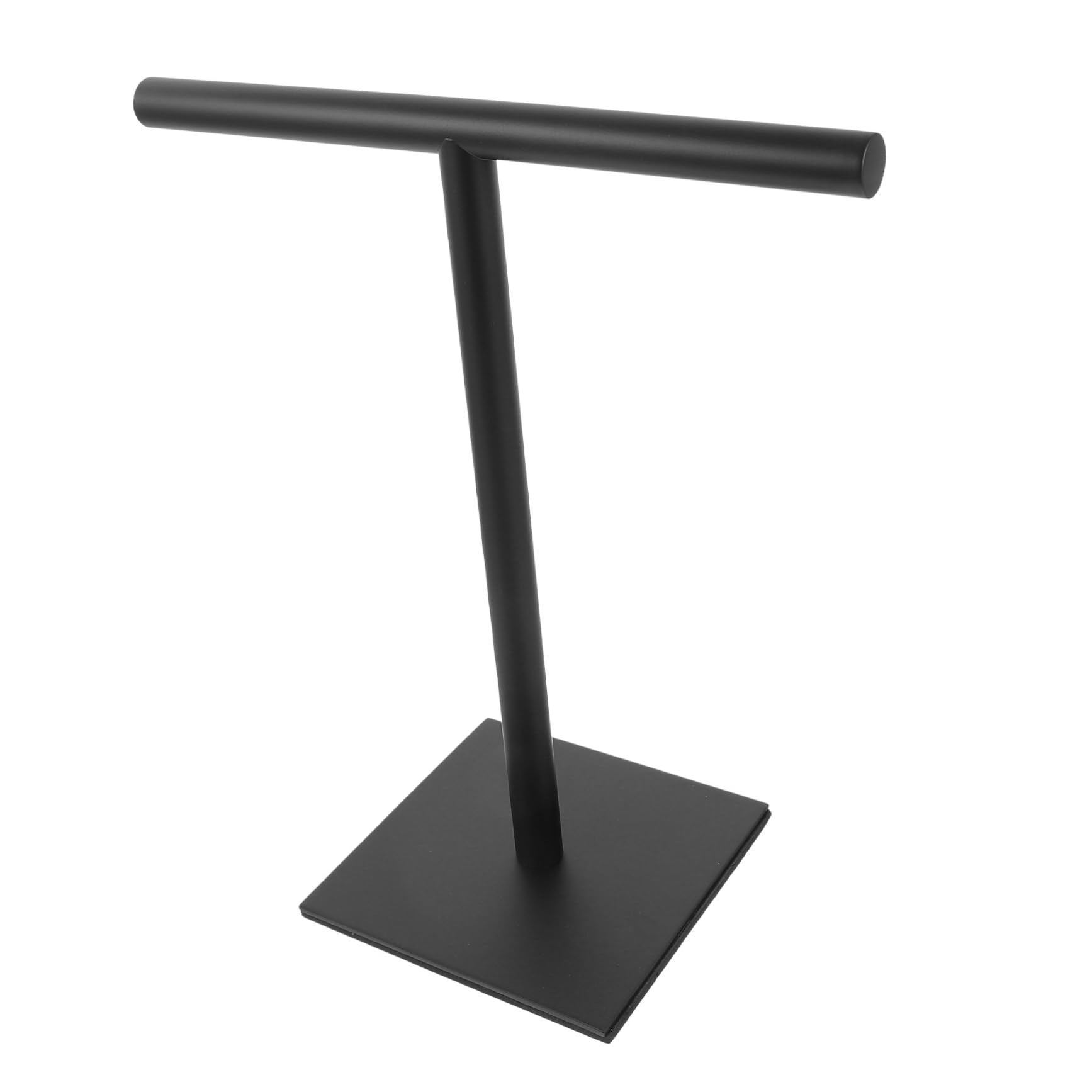Porte-serviettes de comptoir noir vertical en acier inoxydable avec base stable pour salle de bain