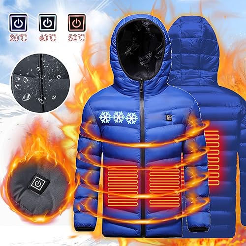 Heated Jackets for Children Winter Warm Heated Coat Boys Girls USB Charging Electric Hooded Heated Jacket Body Warmer3