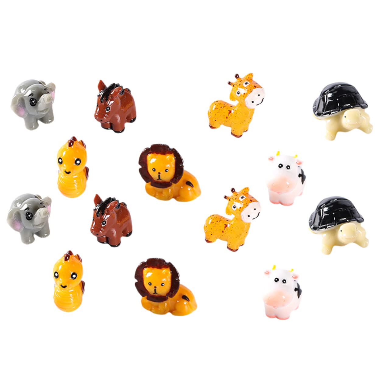 HANABASS 3 Sätze Miniaturfigurinen Teiliges Tierfiguren Kunstharz Für Mini Liebevolle Dekoration Für Tischlandschaften Bestehend REH Schildkröte Und Weiteren Tieren 14 Stück * 3