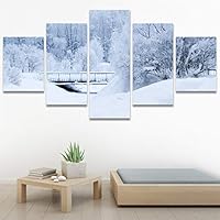 SIGNWIN 5 Panel Canvas Wall Art Modern Art Forest Multicolor Photography Relax/Calm Romantics Scenic for Home Decorations Ready to Hang - 60