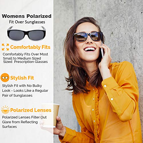 Womens Polarized Fit Over Glasses Sunglasses Oval Cover Overs2