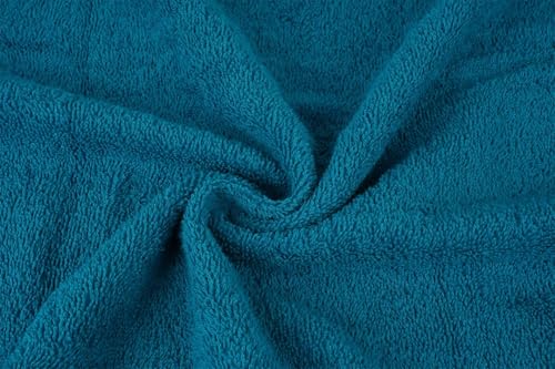 Image of Casa Copenhagen Germany Design - He & She Collection 100% Super Soft Cotton 6 Piece Face Towels Set (Size : 30 x 30 cm) - Violet Indigo & Teal Green