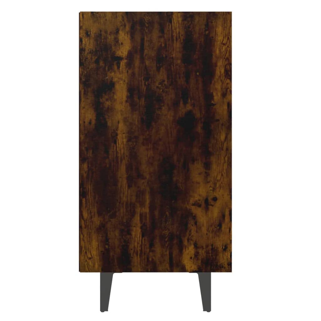 Générique Bufet przemysłowy Dąb wędzony 103,5x35x70 cm, szafka na książki z 6 półkami, metalowe nóżki, przechowywanie książek i dekoracji