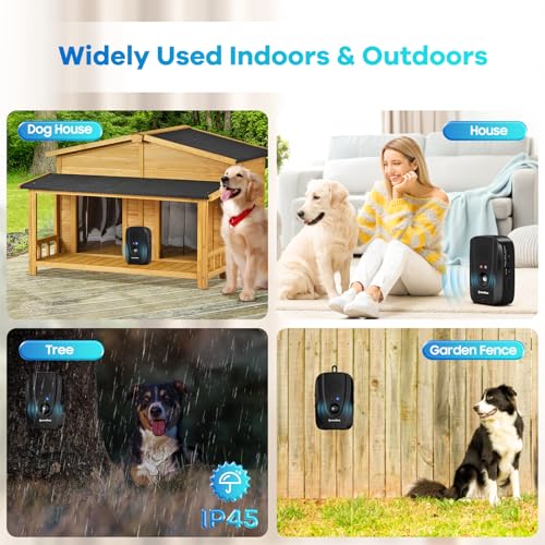 Bubbacare Antibell Ultraschall Gerät, 2-in-1-Automatik- und Fernbedienungs Anti Bell Gerät Hunde, 600 Fuß Fernreichweite Zum mit Ultraschall/Alarmton/Aufnahmewiedergabe für im Innen- und Außenbereich