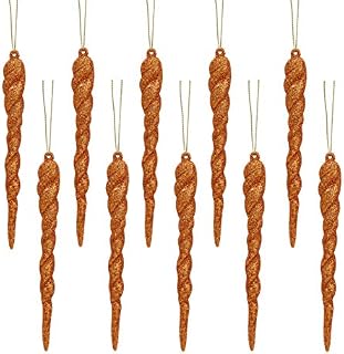Christmas Concepts® 12cm Glitter Icicle Decorations Christmas Tree Trims (WHITE, 10)