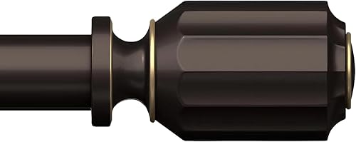 Miniatura 1 de Barras de cortina para ventanas de 66 a 120 pulgadas de diámetro, barras de cortina negras ajustables, decorativas, resistentes, largas, para sala