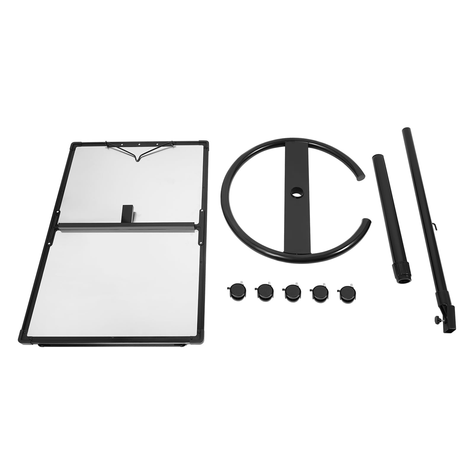 Höhenverstellbar Mobiles Whiteboard Einseitige Magnetisches Whiteboard mit Ständer 90x60cm Tragbares Staffelei Flipchart Ständer Rollendes Trockenlöschbrett mit 5 Universalräder (Schwarz)