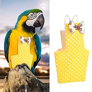 Bird Flight Suits, Reusable Inner Pocket Design Bird Diaper, Cockatiel for Pet Bird Shows Pet Bird Photo Prop(Yellow, M)