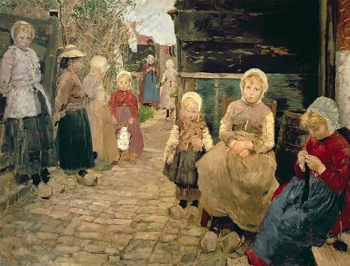 Affiche impression d'art Fritz Von Uhde Les enfants du pêcheur tableau sur toile 60x90