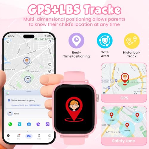 Image of MOKAST Kids Smart Watch Toys for Boys Girls - Children Watch for Kids 4-12 Years Touch Screen Watches with 15 Games Video Camera Music Player Alarm School Mode Education Birthday Gifts (4G Pink)