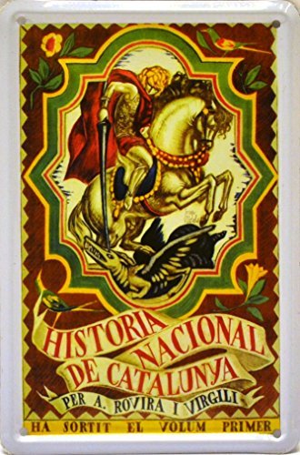 ART ESCUDELLERS Magnet tin poster sign, with retro vintage design from Catalunya/Spain. Tin sign. 4,33" X 2,76" (SANT JORDI - HISTORIA NACIONAL DE CATALUNYA) - Image 2