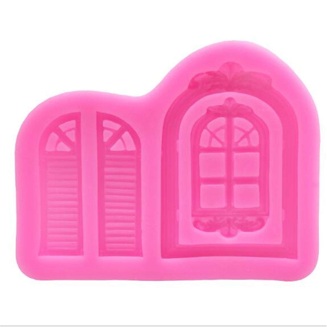 Pink Cake Mould 3D Fairy House Door Silicone Fondant Chocolate Sugarcraft Mould Cupcake Biscuit Decorating Mold