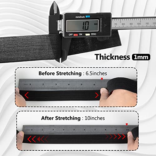 Dya Elastic Bands For Sewing 1 Inch X 24 Yards Knit Elastic Spool High Elasticity, Total 2 Roll, 12 Yards/Roll (Black And White,1 Inch) #TOP3