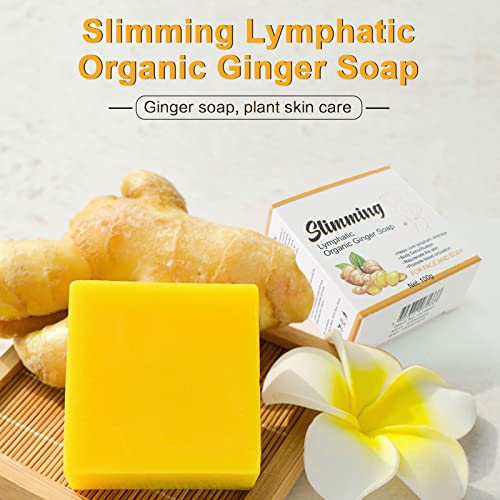 Organic Ginger Soap, Lymphatic Drainage Bath Soap, Slimming Ginger Soap, Moisturizing Deep Clean Effectively, Natural Ginger Bar Soap For Swelling & Pain Relief For All Skin Types (2Pcs) #TOP4