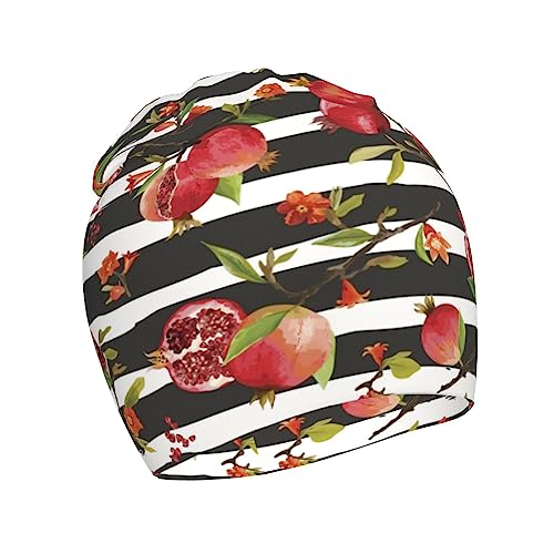 Fruit of Red Pomegranate Pattern Kids Beanie Hats Warm Knit Beanie Cap Skull Caps Gifts Decor for Boys Girls