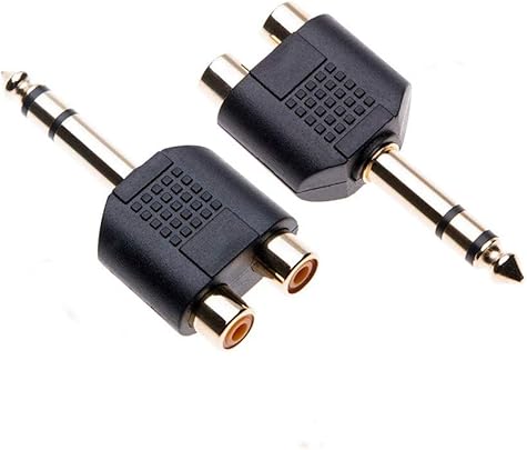 Lhthebox Keple Adattatore 6 35 RCA Jack Stereo TRS Maschio Doppio connettore Phono Porta Cuffie 6 35 Due foni Splitter Audio Placcato Oro Lhthebox Keple Adattatore 6 35 RCA Jack Stereo TRS Maschio Doppio connettore Phono Porta Cuffie 6 35 Due foni Splitter Audio Placcato Oro